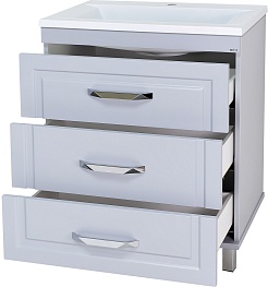 Misty Мебель для ванной Терра 70 R 3 ящика серая – фотография-3